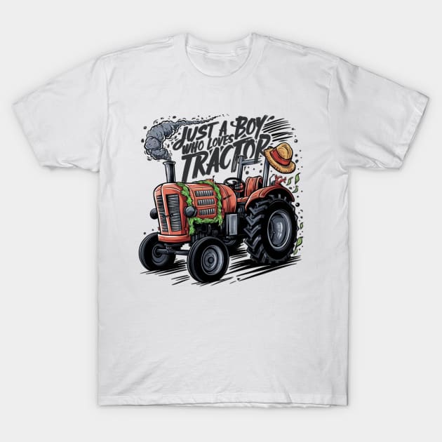 Tractor Enthusiast: Just a Boy Who Loves Tractors T-Shirt by TRACHLUIM